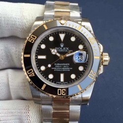 Replica Rolex Submariner Date 116613LN N V8S 24K Yellow Gold Wrapped & Stainless Steel Black Dial Swiss 3135