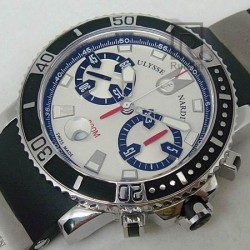 Replica Ulysse Nardin Maxi Marine Diver Chronograph Stainless Steel White Dial Swiss 7750